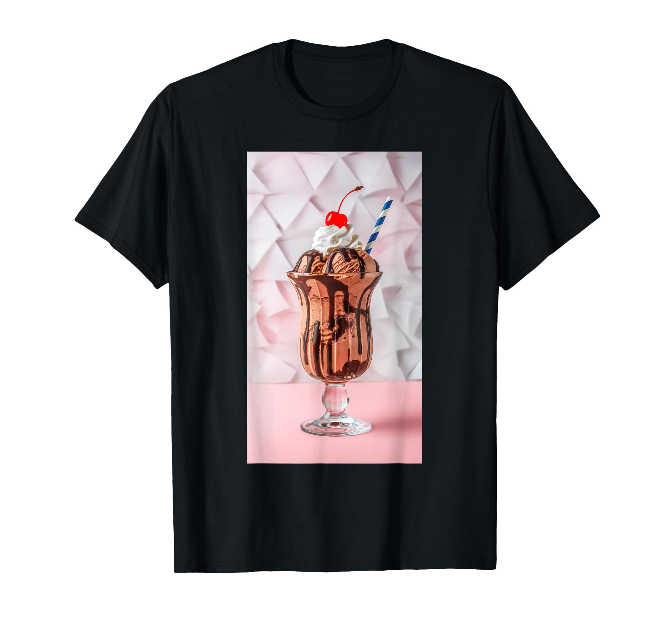 Milkshake Drink Food Dessert Ice Cherry T-Shirt - Novelty Apparel Unisex - T-Shirt, Sweatshirt, Hoodie