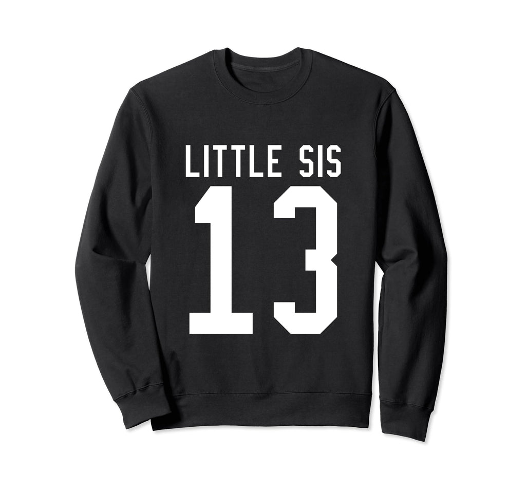 Number 13 Little Sis Biggest Fan Sweatshirt - Custom Art Print for Adults - T-Shirt, Sweatshirt, Hoodie