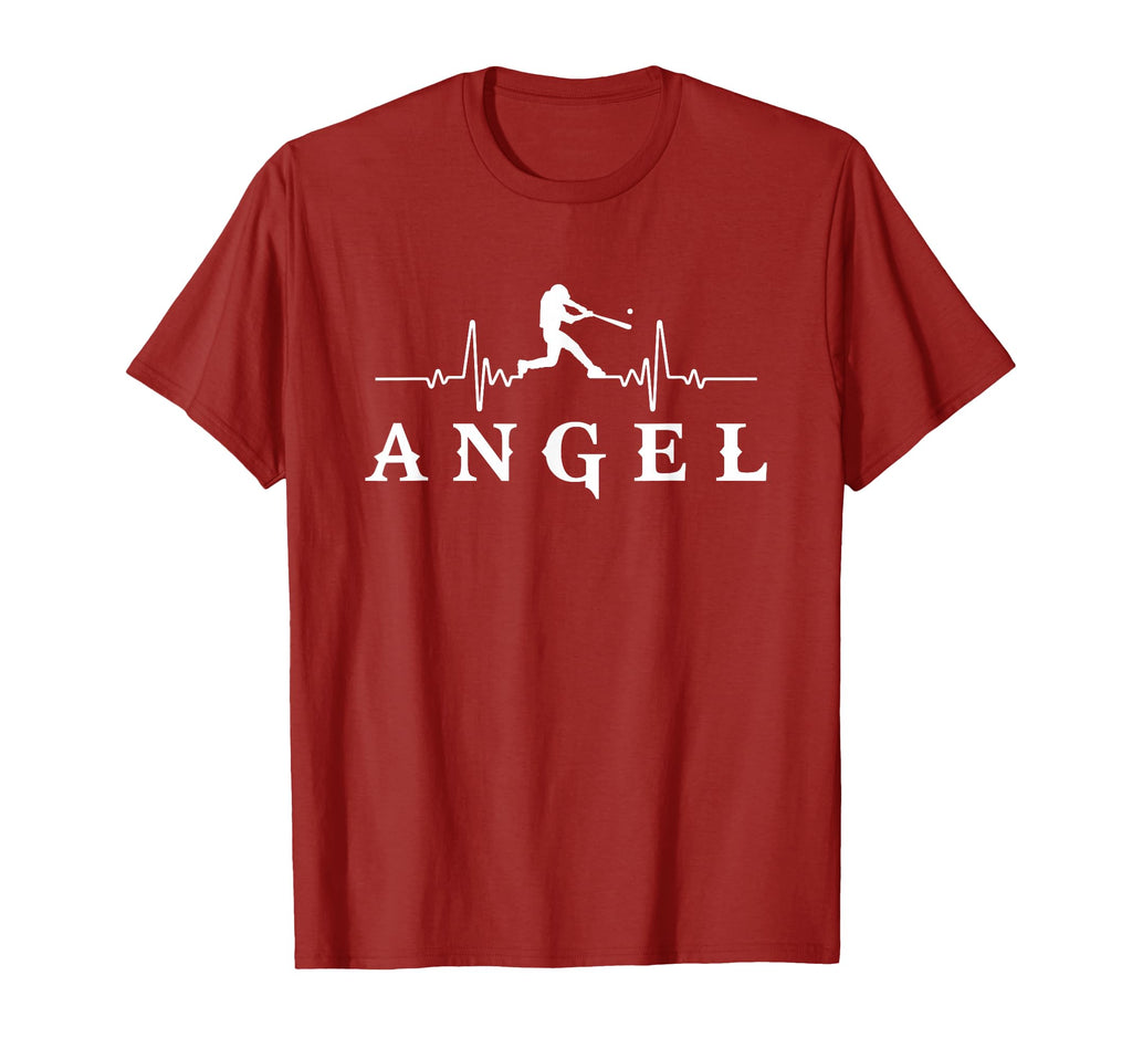 Angel Baseball Heartbeat Baseball Players T-Shirt - Graphic Print Unisex - T-Shirt, Sweatshirt, Hoodie