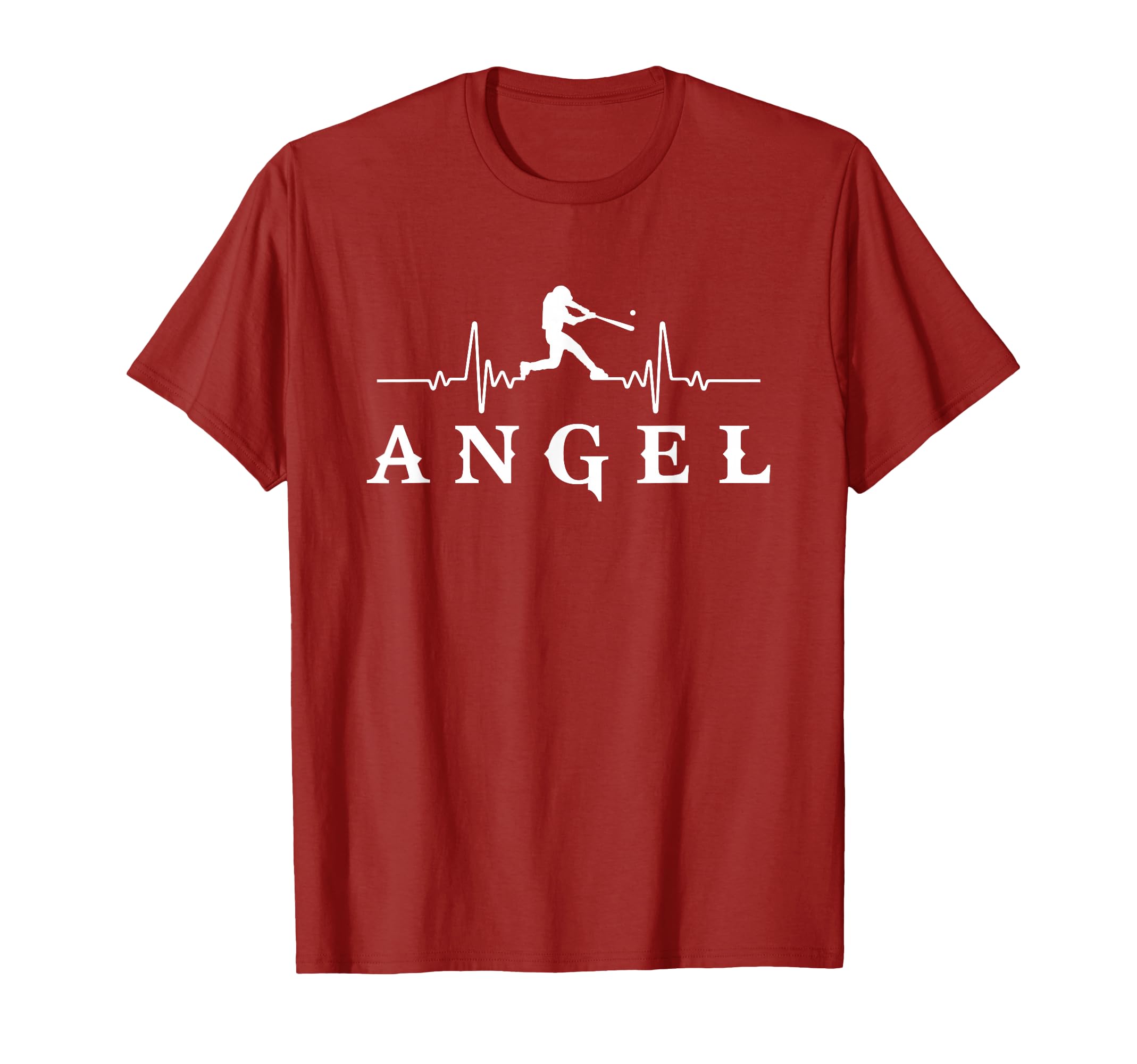 Angel Baseball Heartbeat Baseball Players T-Shirt - Graphic Print Unisex - T-Shirt, Sweatshirt, Hoodie