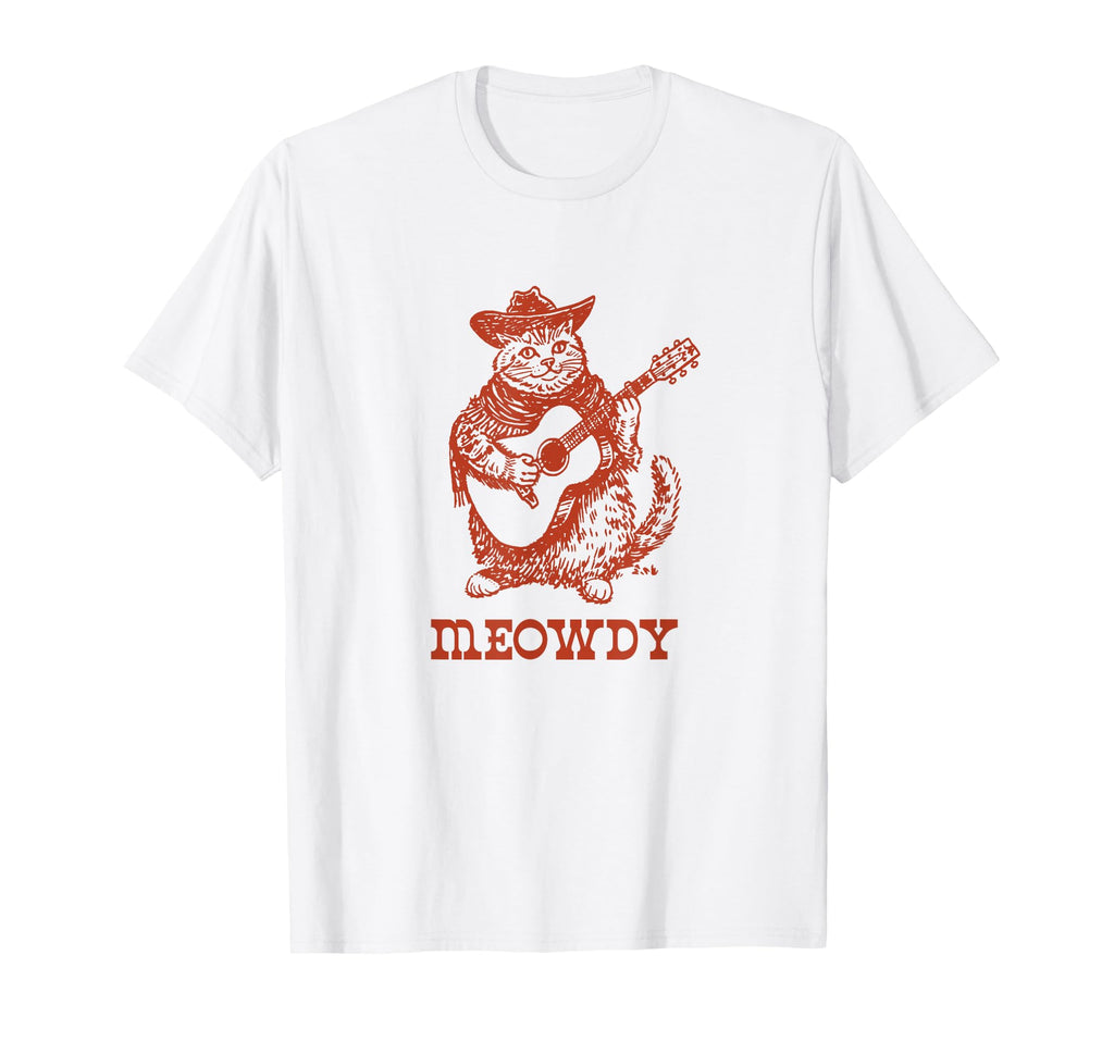 Meowdy Funny Country Music Cat Cowgirl T-Shirt - Graphic Print Unisex - T-Shirt, Sweatshirt, Hoodie