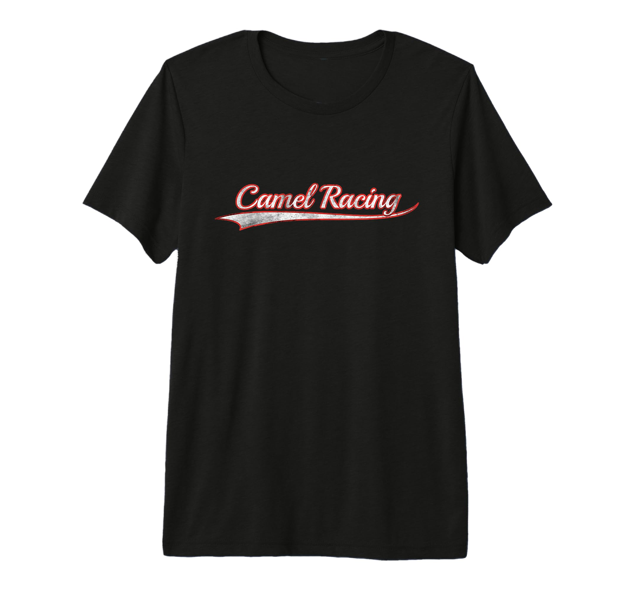 Camel Racing Varsity Distressed T-Shirt - Trendy Graphic for Adults - T-Shirt, Sweatshirt, Hoodie