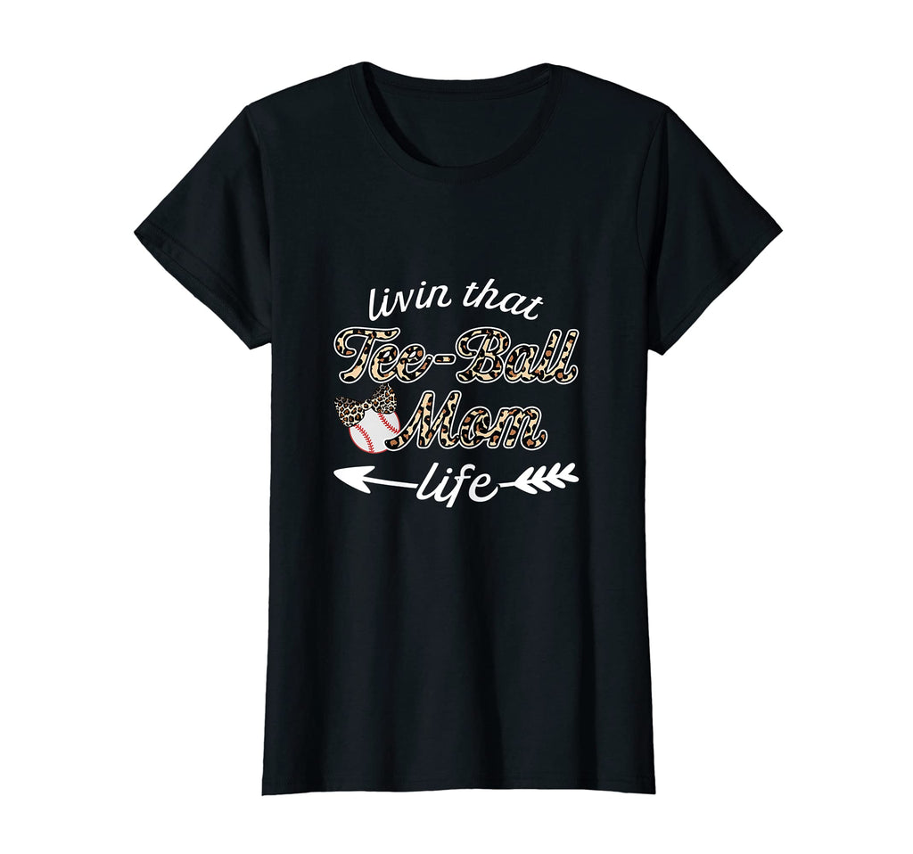 Womens Teeball Mom Leopard Baseball T-Shirt - Minimalist Print for Adults - T-Shirt, Sweatshirt, Hoodie