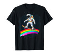 Astronaut Skateboarding Space Rainbow T-Shirt - Unique Graphic Unisex - T-Shirt, Sweatshirt, Hoodie