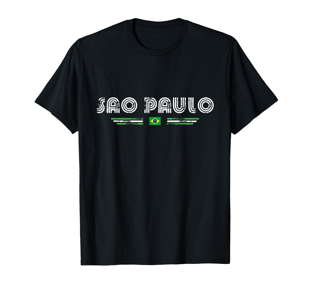 Sao Paulo Brazil 70S 80S Type Flag T-Shirt - Casual Everyday Wear Unisex - T-Shirt, Sweatshirt, Hoodie