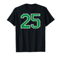 White Green Sports Team Number 25 T-Shirt - Aesthetic Graphic Unisex - T-Shirt, Sweatshirt, Hoodie