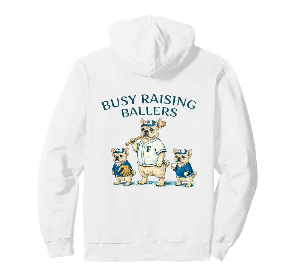 Busy Raising Baller Baseball Softball Mom Hoodie - Minimalist Print Unisex - T-Shirt, Sweatshirt, Hoodie