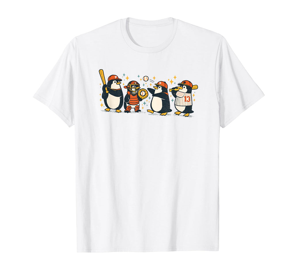 Penguin Baseball Mom School Club T-Shirt - Aesthetic Graphic for Adults - T-Shirt, Sweatshirt, Hoodie