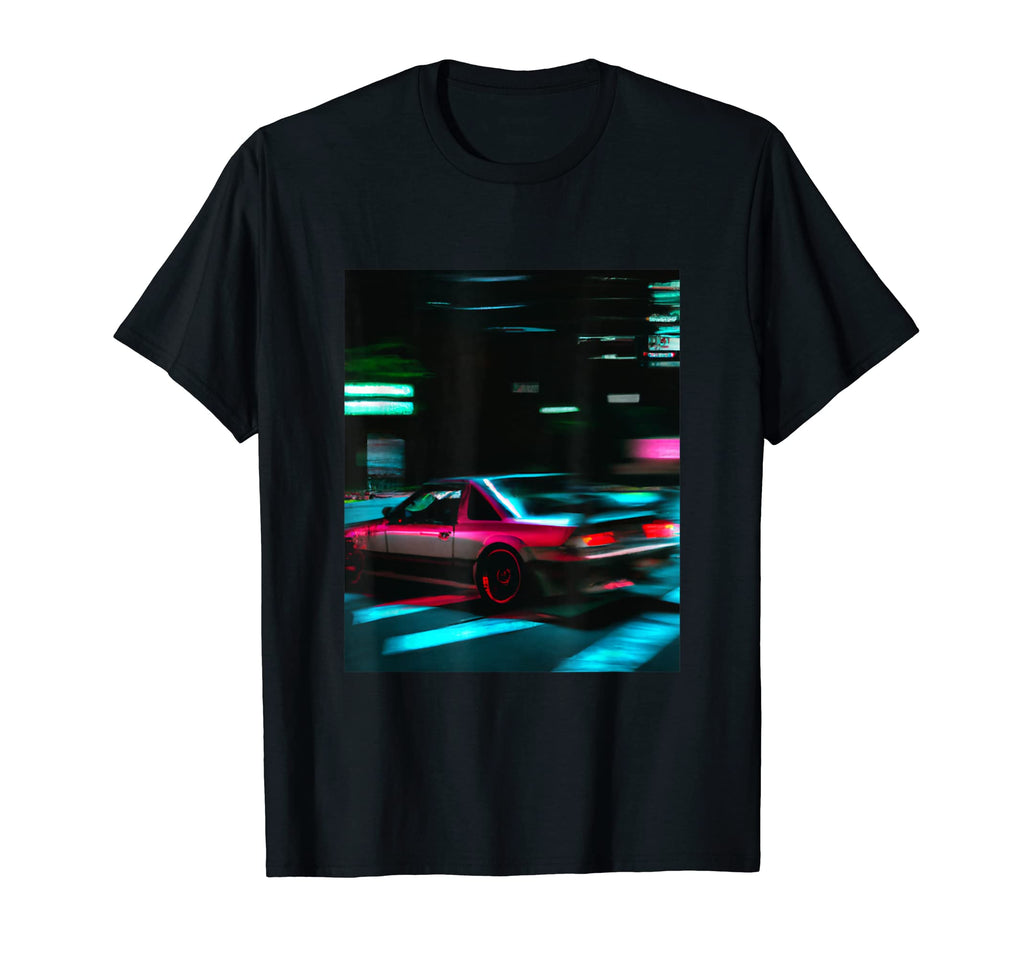 Vaporwave Car Synthwave City T-Shirt - Minimalist Print for Adults - T-Shirt, Sweatshirt, Hoodie