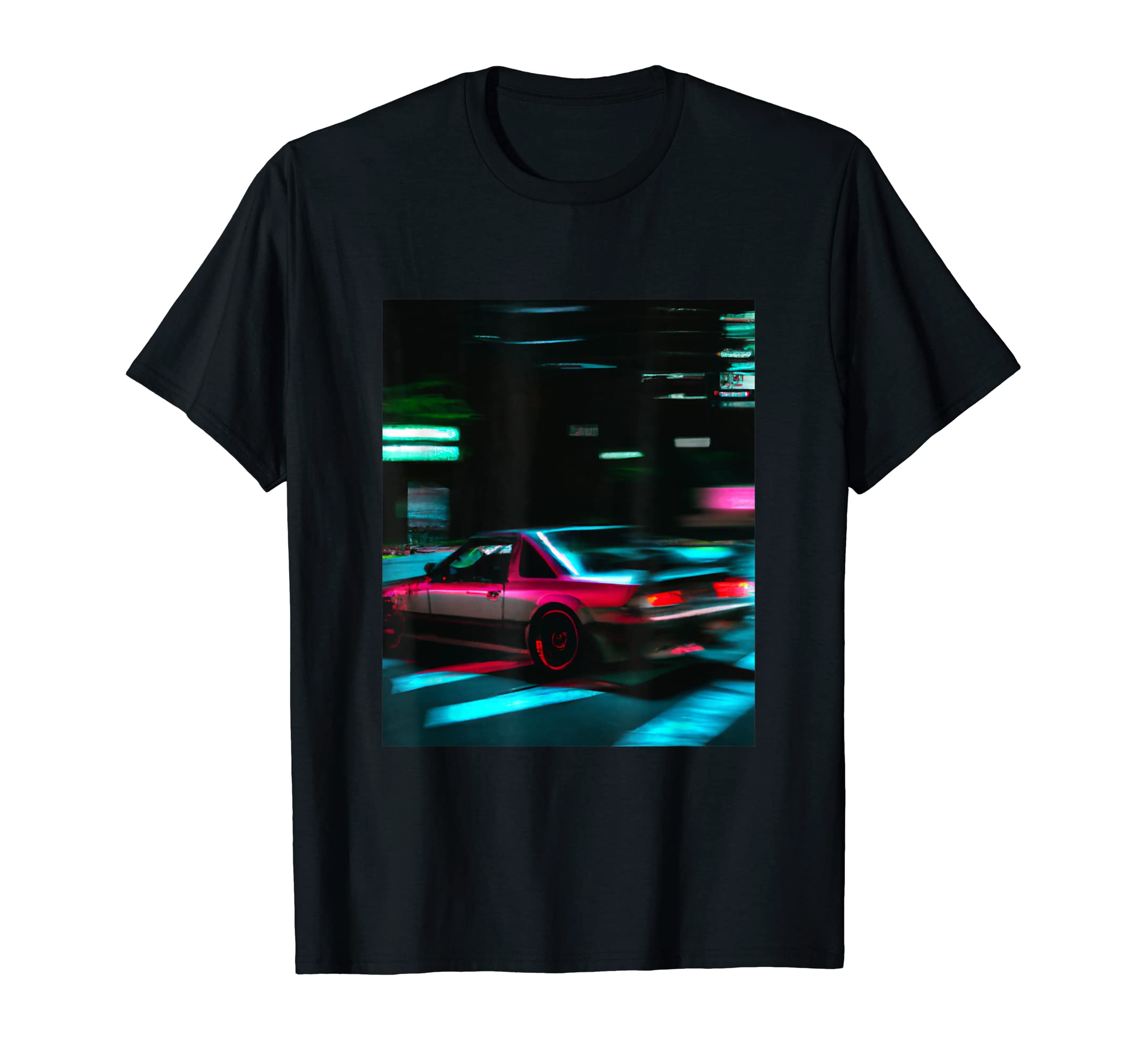 Vaporwave Car Synthwave City T-Shirt - Minimalist Print for Adults - T-Shirt, Sweatshirt, Hoodie