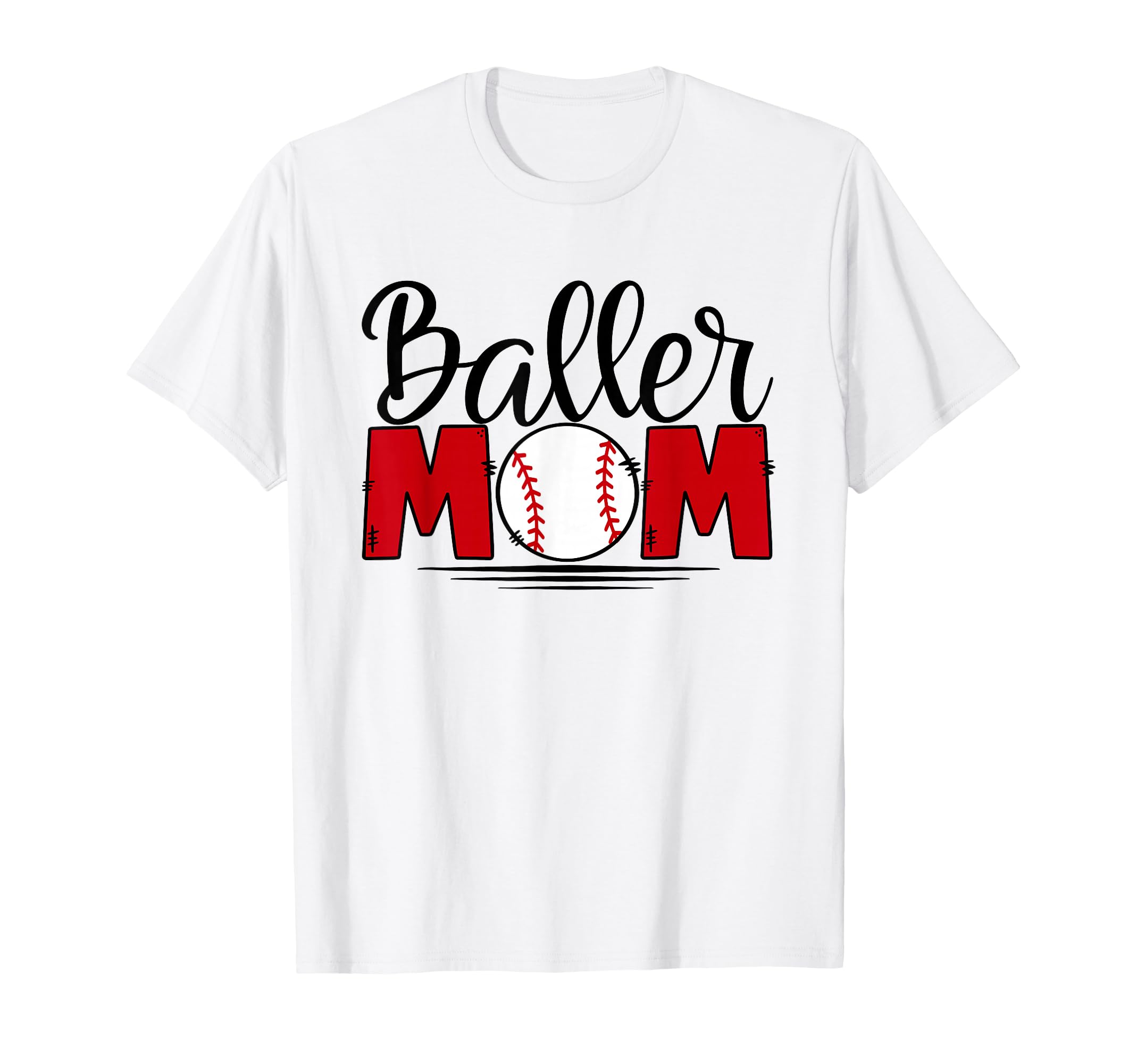 Baller Mom Moms Who Play Baseball T-Shirt - Trendy Graphic Men Women - T-Shirt, Sweatshirt, Hoodie