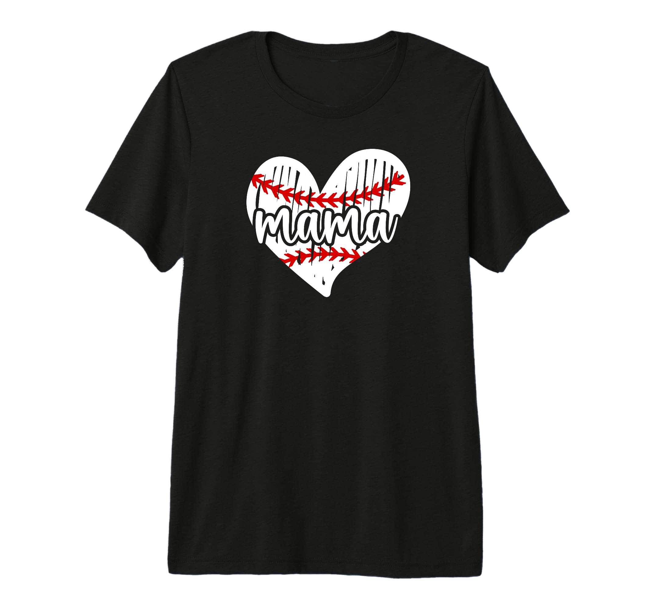 Baseball Mama Heart Baseball Mom Baseball T-Shirt - Graphic Print Unisex - T-Shirt, Sweatshirt, Hoodie