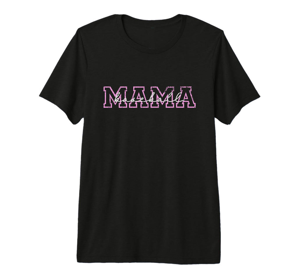 Baseball Mom Mama Tri Blend T-Shirt - Novelty Apparel Unisex - T-Shirt, Sweatshirt, Hoodie