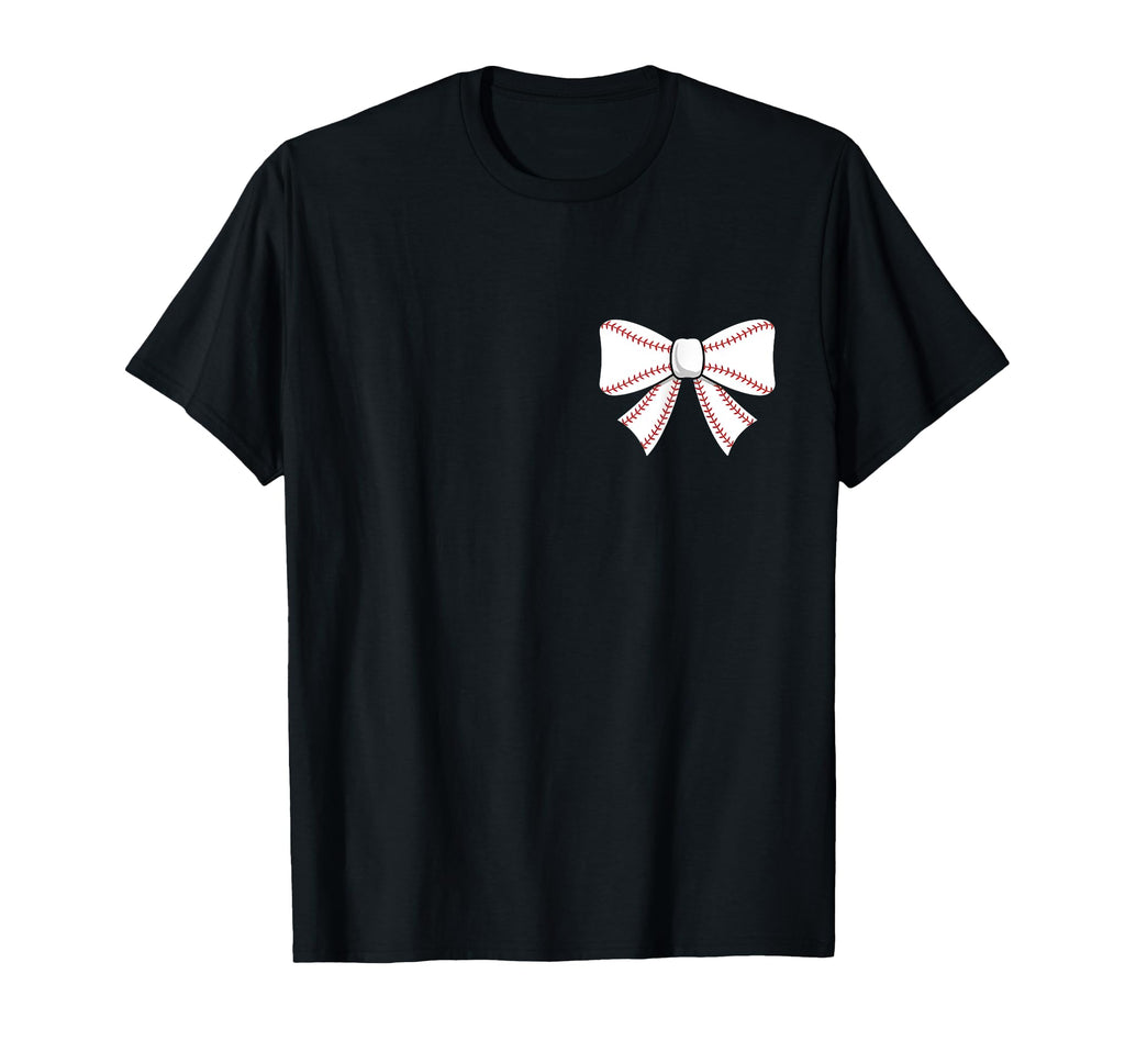 Baseball Bow Baseball Mom Mama T-Shirt - Novelty Apparel Unisex - T-Shirt, Sweatshirt, Hoodie