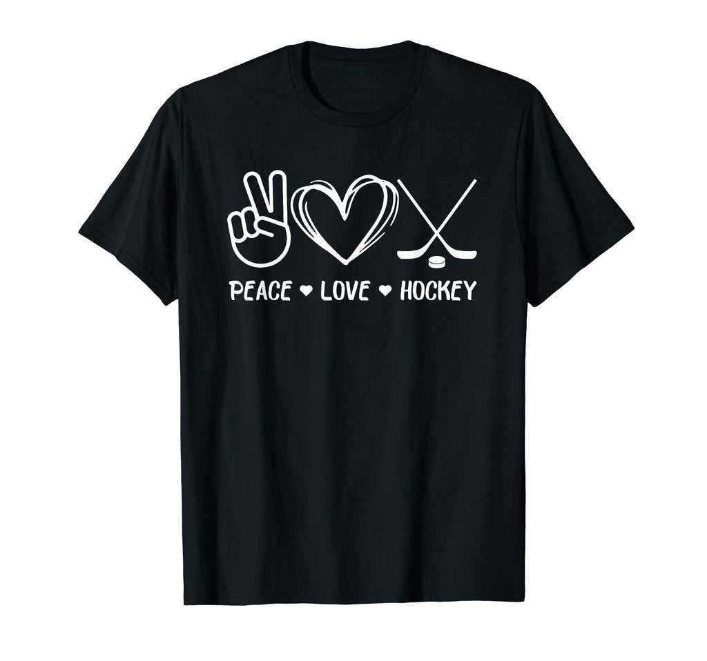 Peace Love Hockey Ice Hockey Lover T-Shirt - Streetwear Style Men Women - T-Shirt, Sweatshirt, Hoodie
