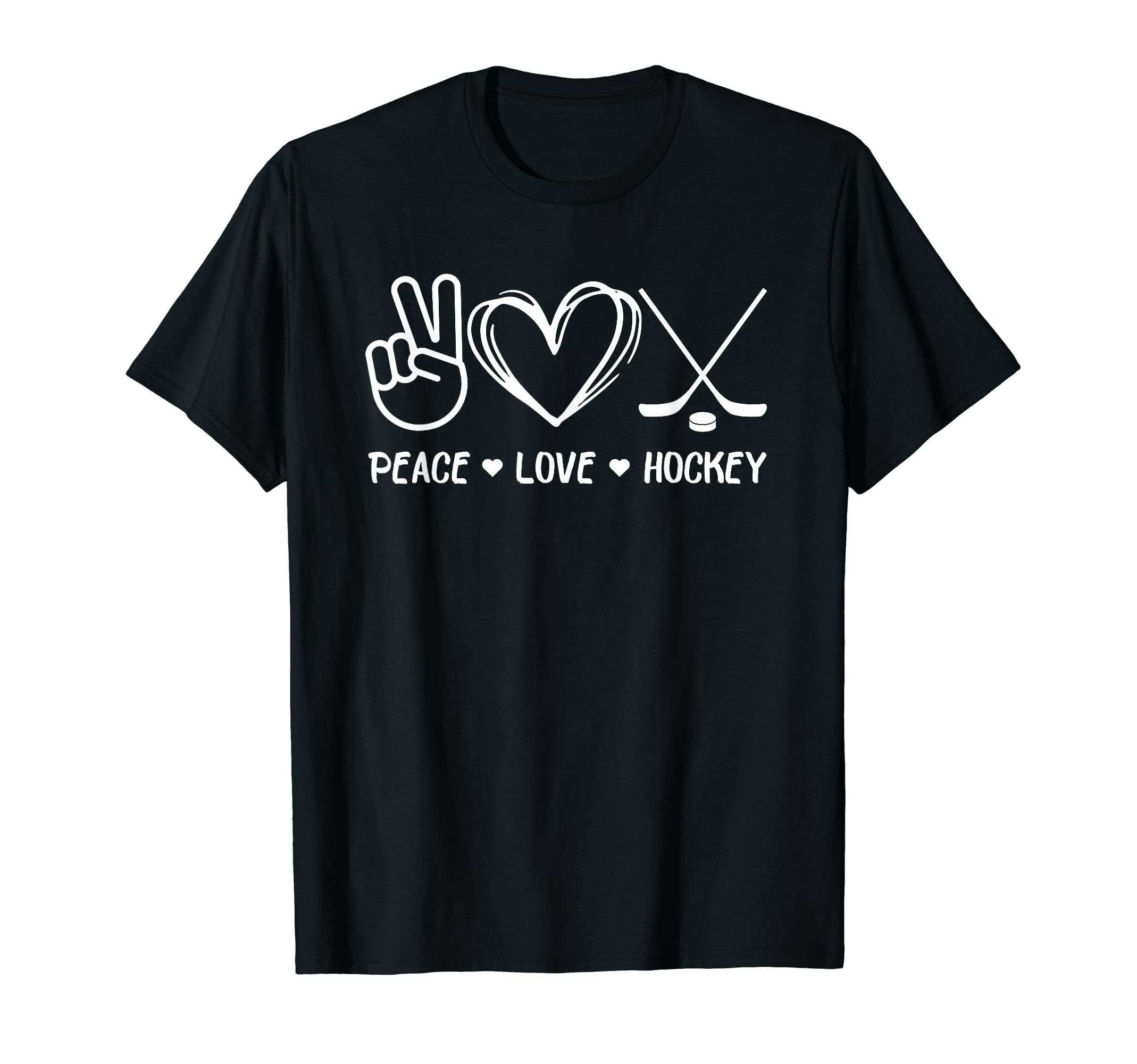 Peace Love Hockey Ice Hockey Lover T-Shirt - Streetwear Style Men Women - T-Shirt, Sweatshirt, Hoodie