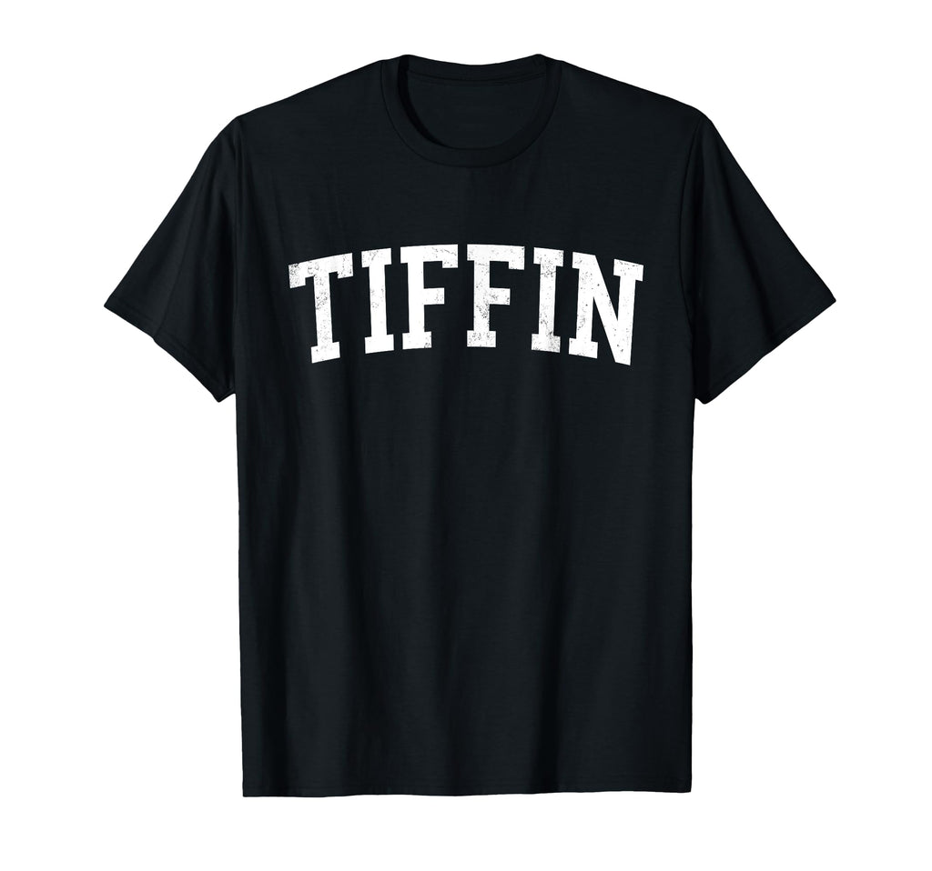 Tiffin Oh Distressed White Varsity T-Shirt - Aesthetic Graphic for Adults - T-Shirt, Sweatshirt, Hoodie