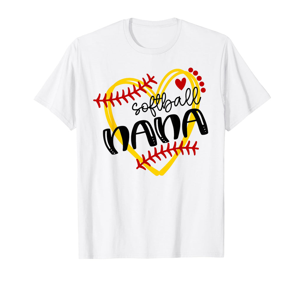 Personalized Softball Heart Nana T-Shirt - Minimalist Print Men Women - T-Shirt, Sweatshirt, Hoodie