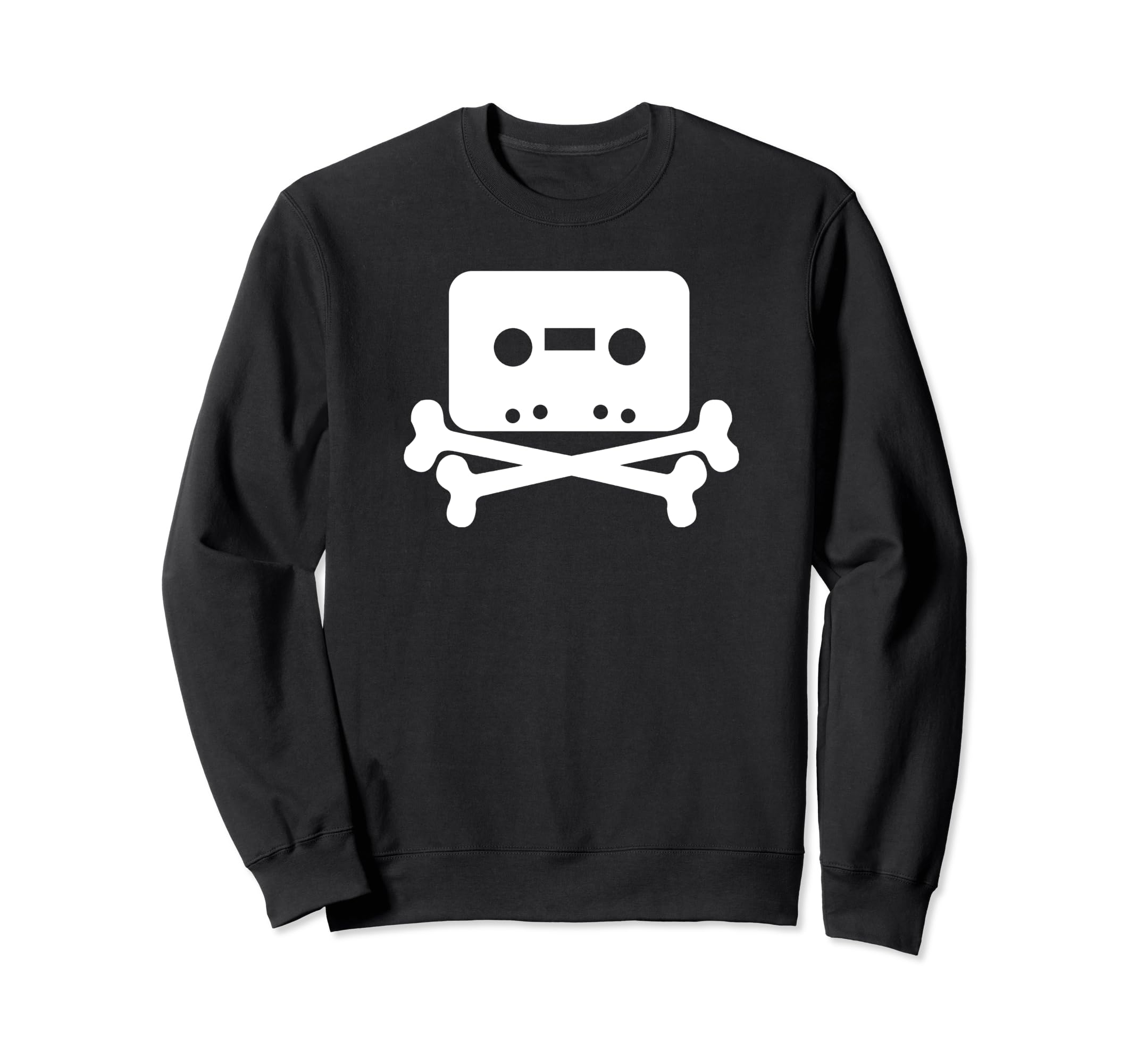 Cassette Tape Skull And Cross Bones Sweatshirt - Unique Graphic for Adults - T-Shirt, Sweatshirt, Hoodie