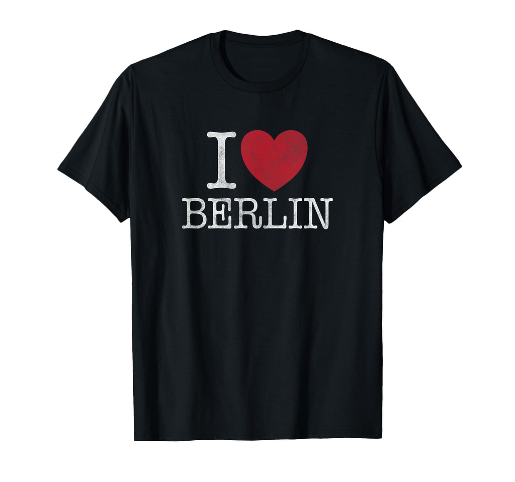 I Heart Berlin Germany Distressed T-Shirt - Fun Novelty Design for Adults - T-Shirt, Sweatshirt, Hoodie