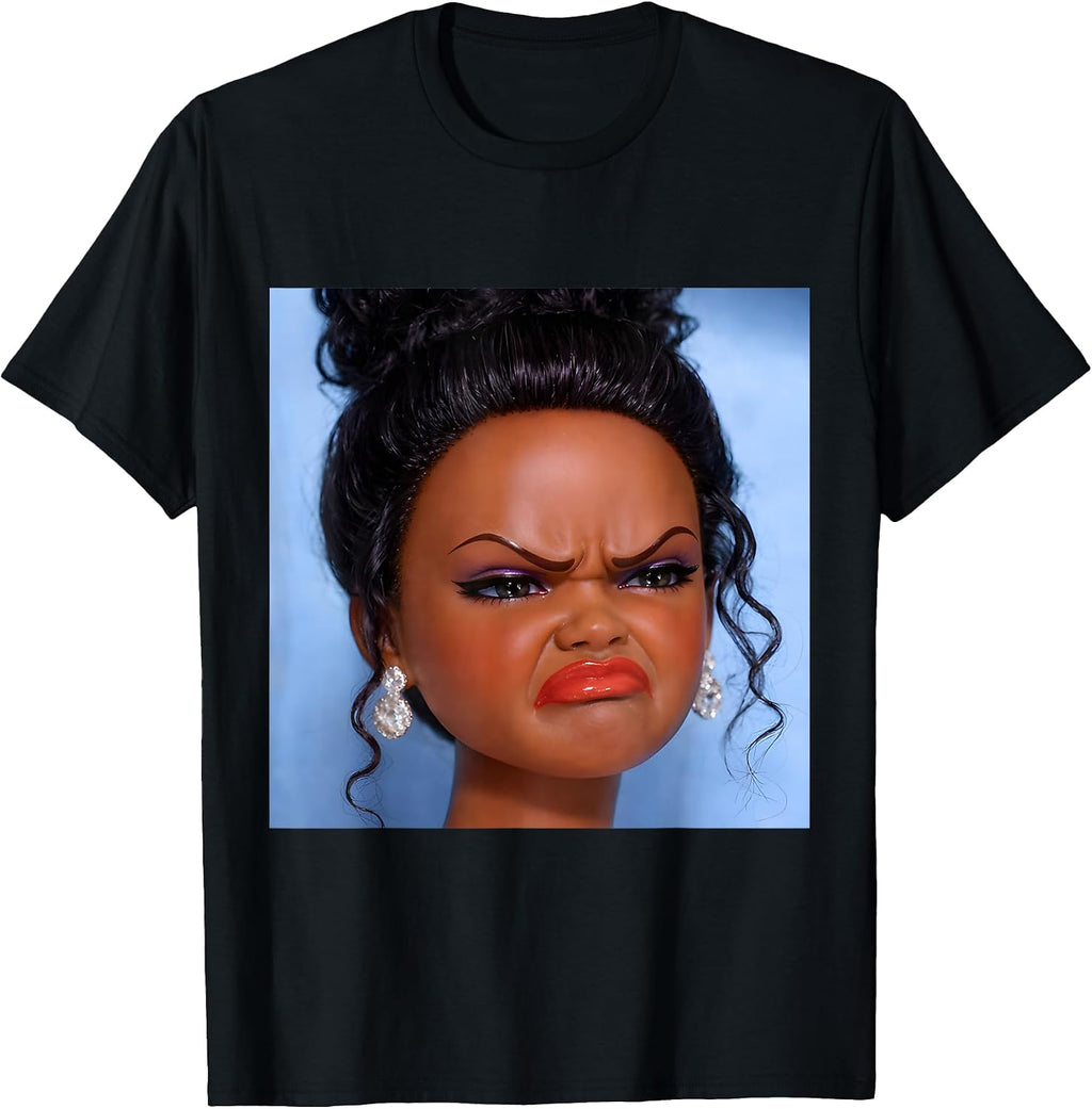 Angry Disgusted Doll Face Meme - Adult & Kids T-Shirts, Sweatshirts & Hoodies apparel design preview 1