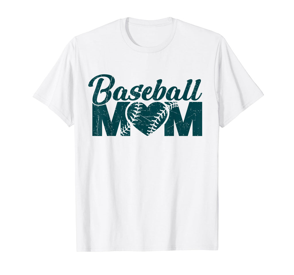 Baseball Mom Funny Heart Present Baseball T-Shirt - Novelty Apparel Unisex - T-Shirt, Sweatshirt, Hoodie