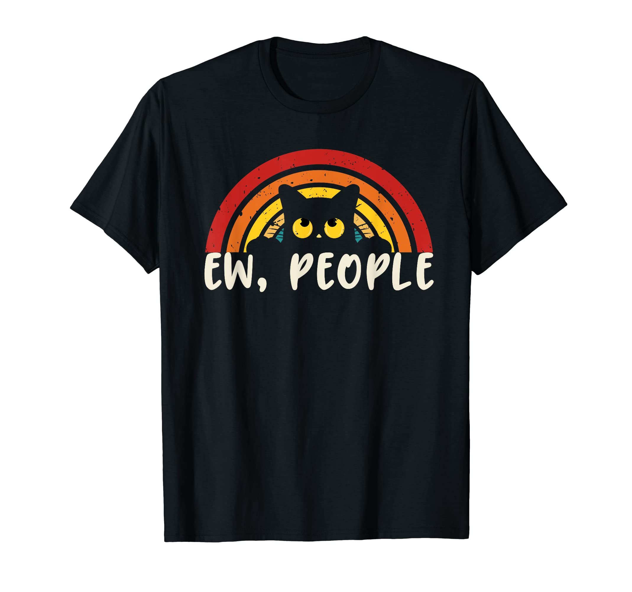 Ew People Cat Funny Introvert Black Cat T-Shirt - Streetwear Style Unisex - T-Shirt, Sweatshirt, Hoodie