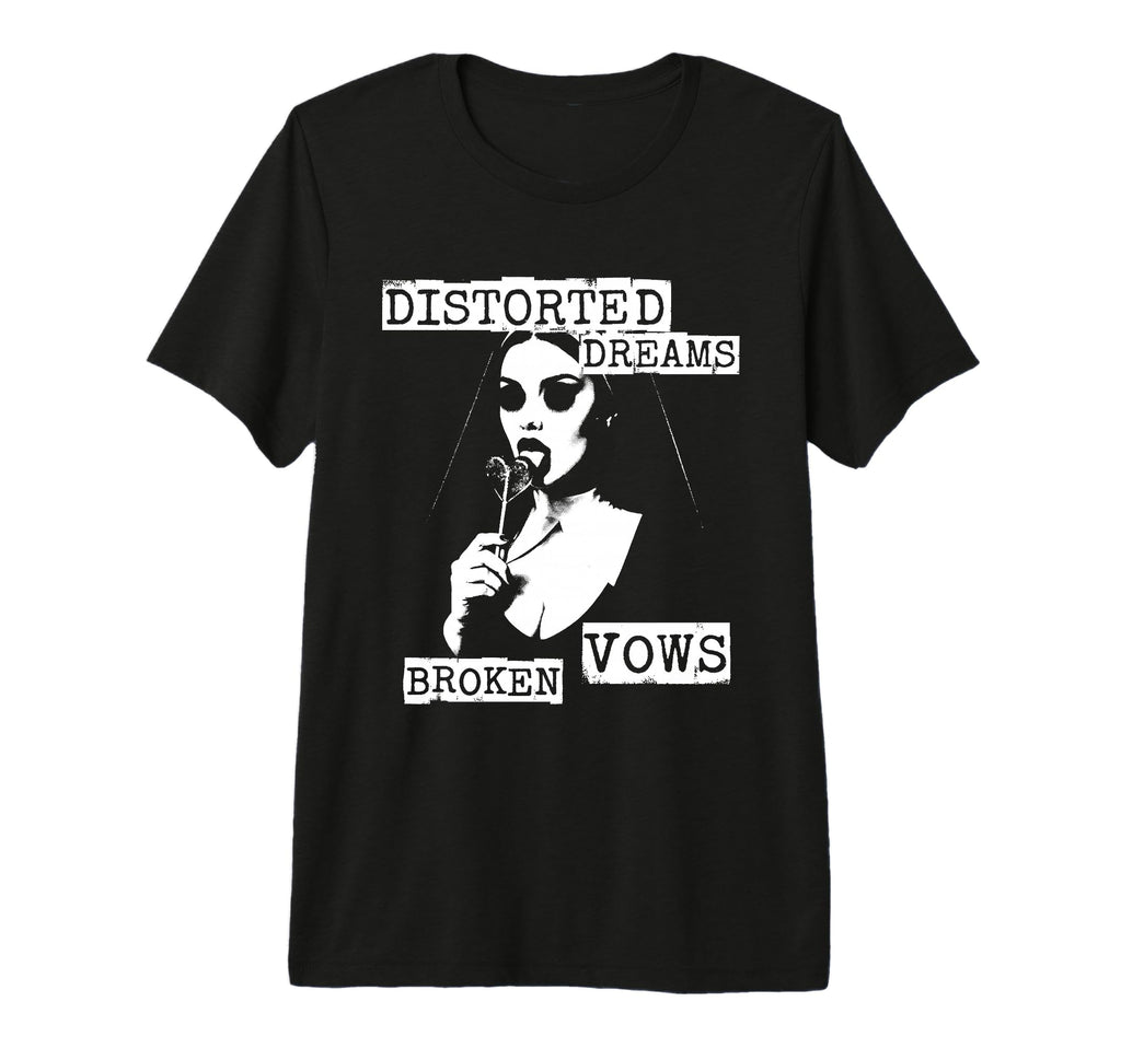 Punk Goth Nun 90S Grunge Distressed Tri T-Shirt - Trendy Graphic Unisex - T-Shirt, Sweatshirt, Hoodie