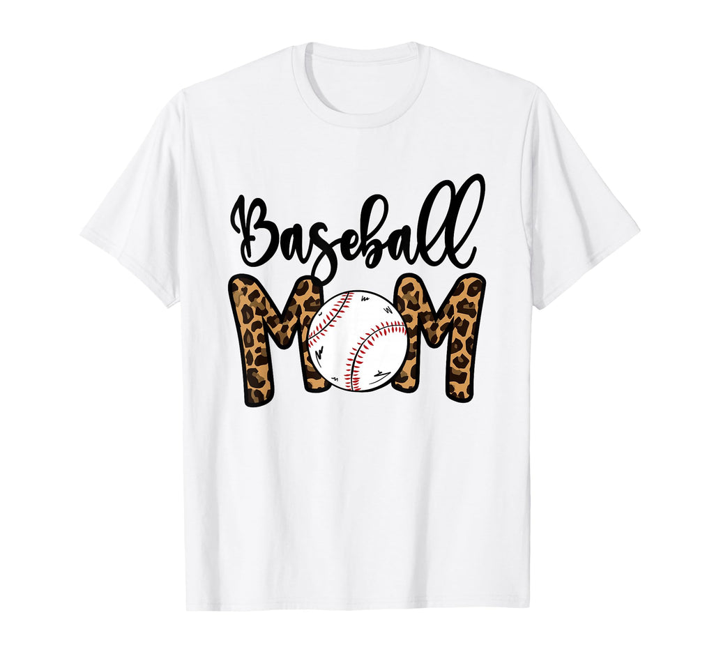 Funny Baseball Mom Leopard Softball T-Shirt - Fun Novelty Design Men Women - T-Shirt, Sweatshirt, Hoodie