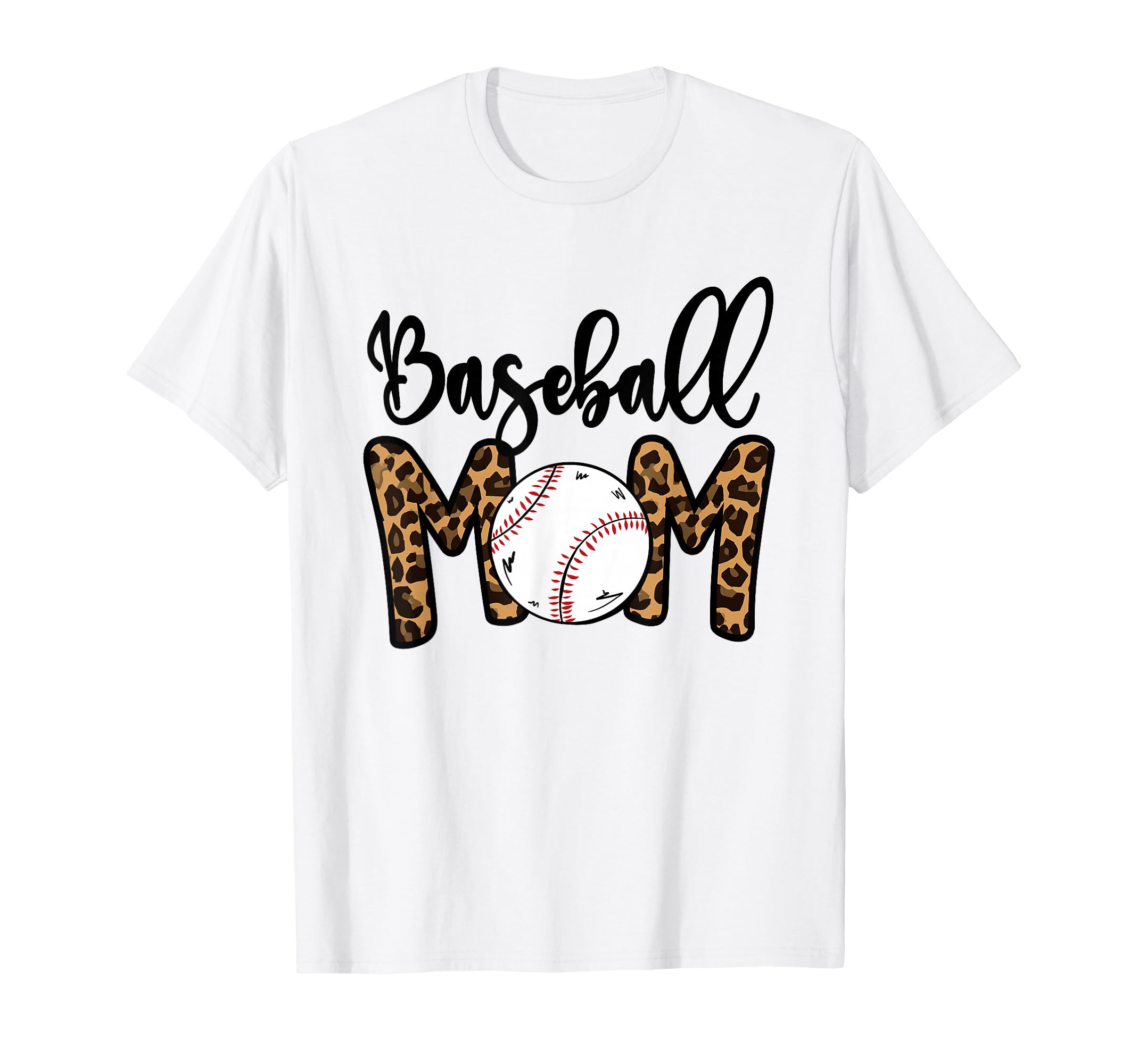 Funny Baseball Mom Leopard Softball T-Shirt - Fun Novelty Design Men Women - T-Shirt, Sweatshirt, Hoodie