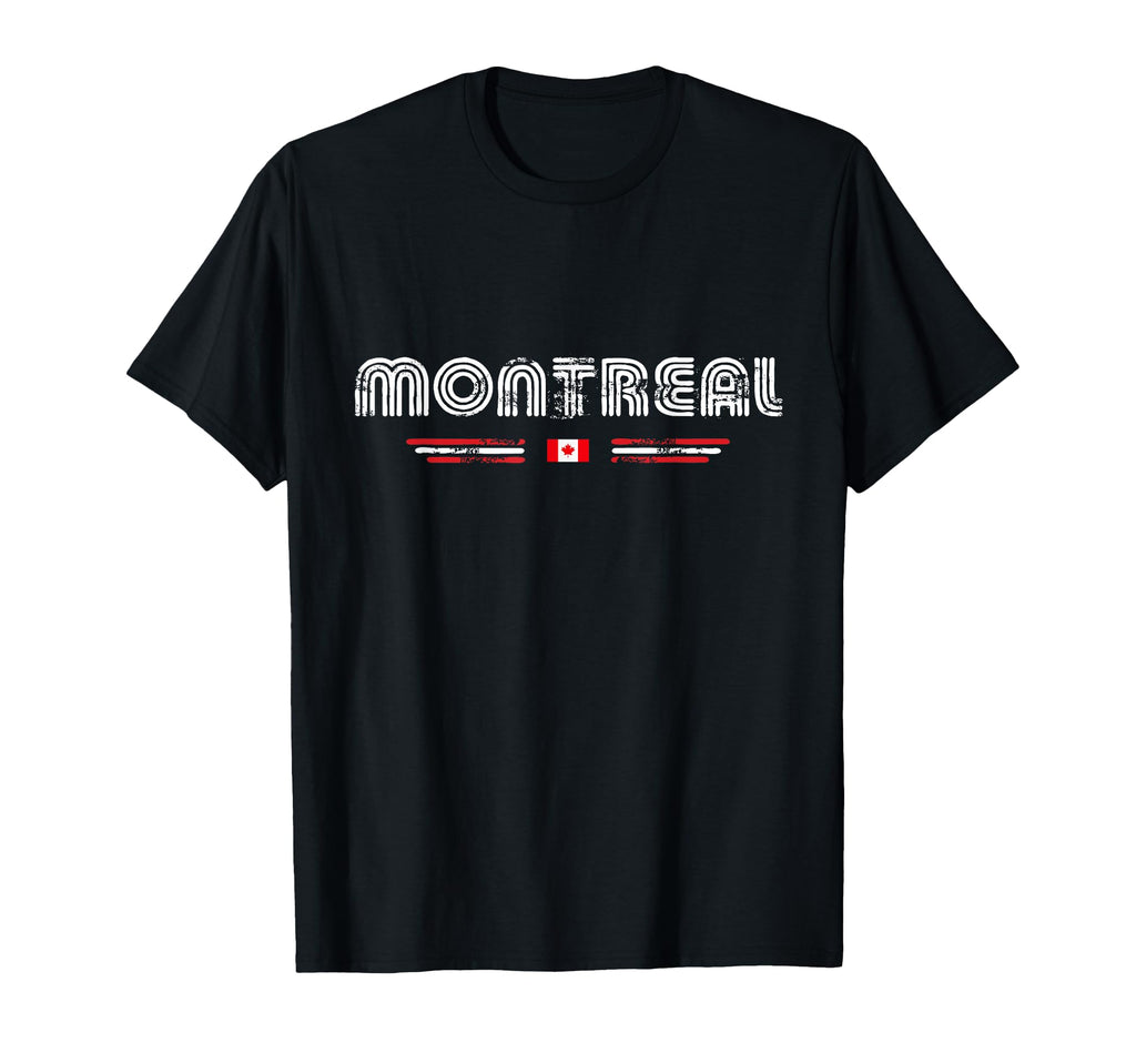 Montreal Canada 70S 80S Type Flag T-Shirt - Casual Everyday Wear for Adults - T-Shirt, Sweatshirt, Hoodie