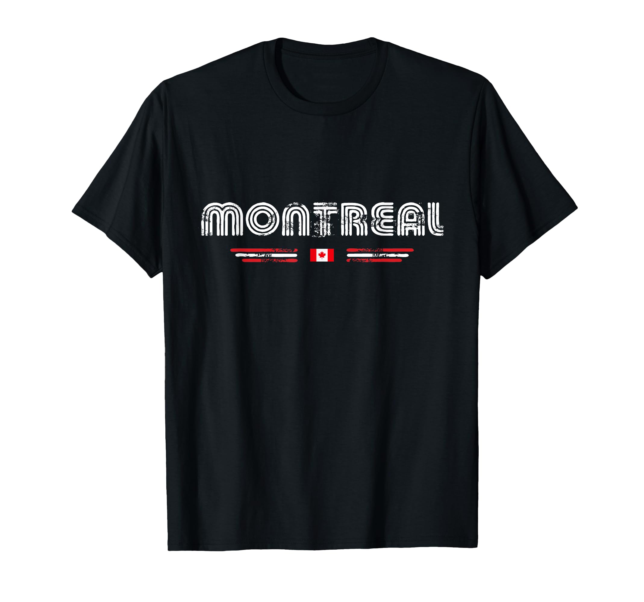 Montreal Canada 70S 80S Type Flag T-Shirt - Casual Everyday Wear for Adults - T-Shirt, Sweatshirt, Hoodie