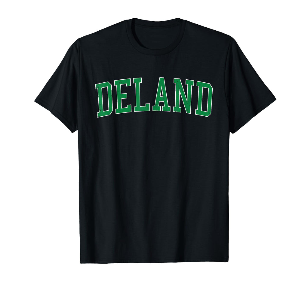 Deland Fl Distressed Green Varsity T-Shirt - Streetwear Style Men Women - T-Shirt, Sweatshirt, Hoodie