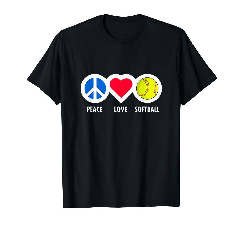 Peace Love Softball Fun Softball Fan T-Shirt - Streetwear Style for Adults - T-Shirt, Sweatshirt, Hoodie