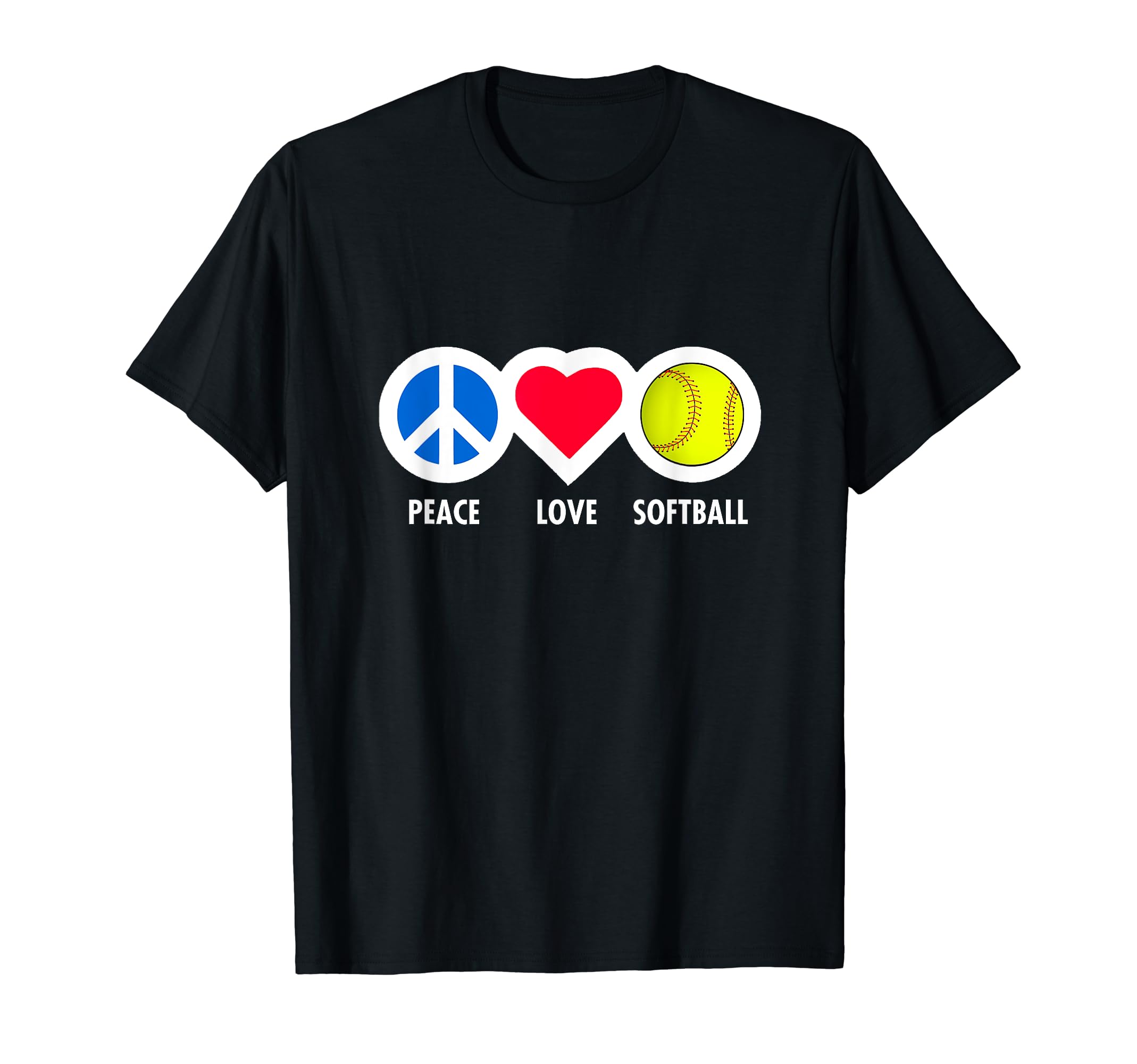 Peace Love Softball Fun Softball Fan T-Shirt - Streetwear Style for Adults - T-Shirt, Sweatshirt, Hoodie
