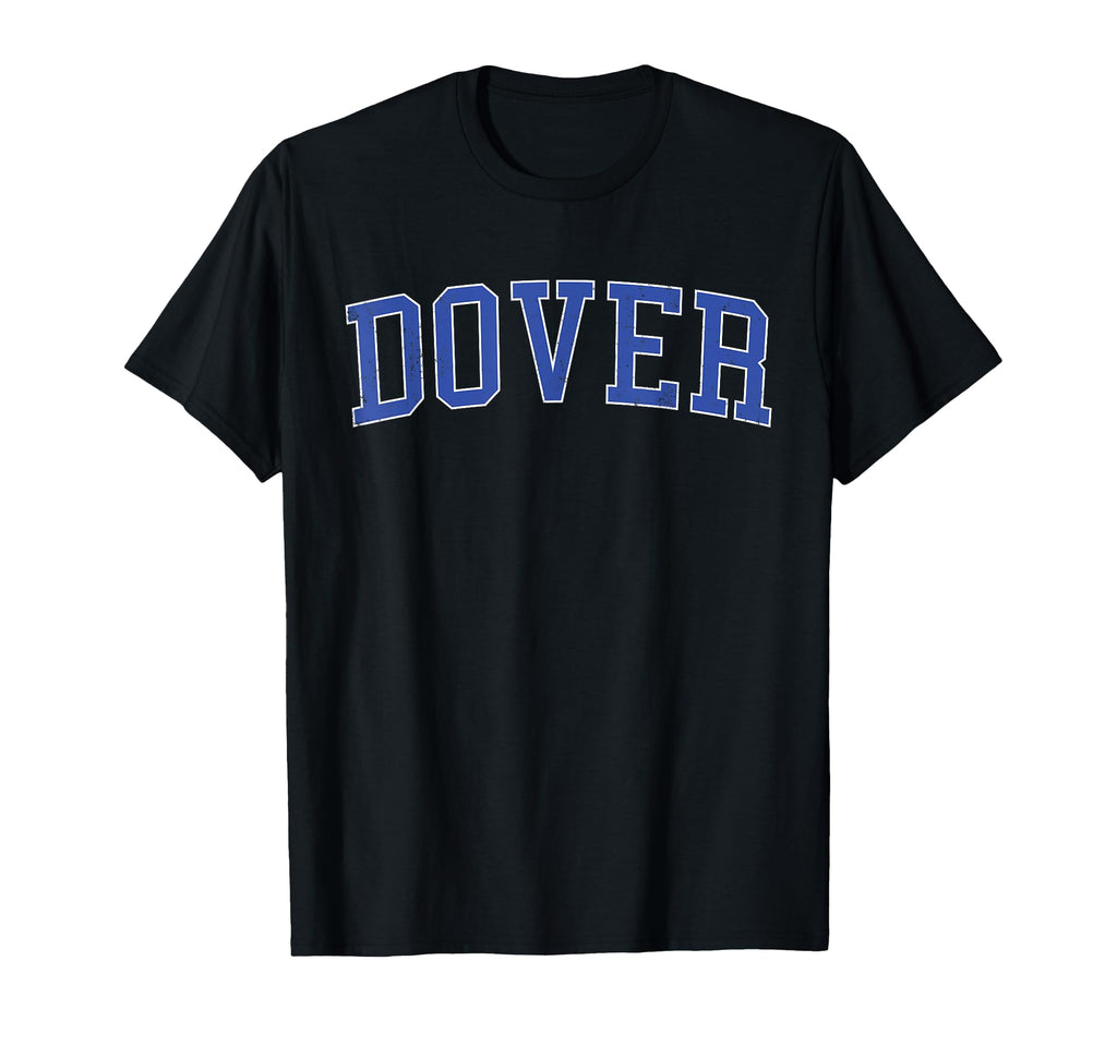 Dover De Distressed Blue Varsity T-Shirt - Novelty Apparel for Adults - T-Shirt, Sweatshirt, Hoodie