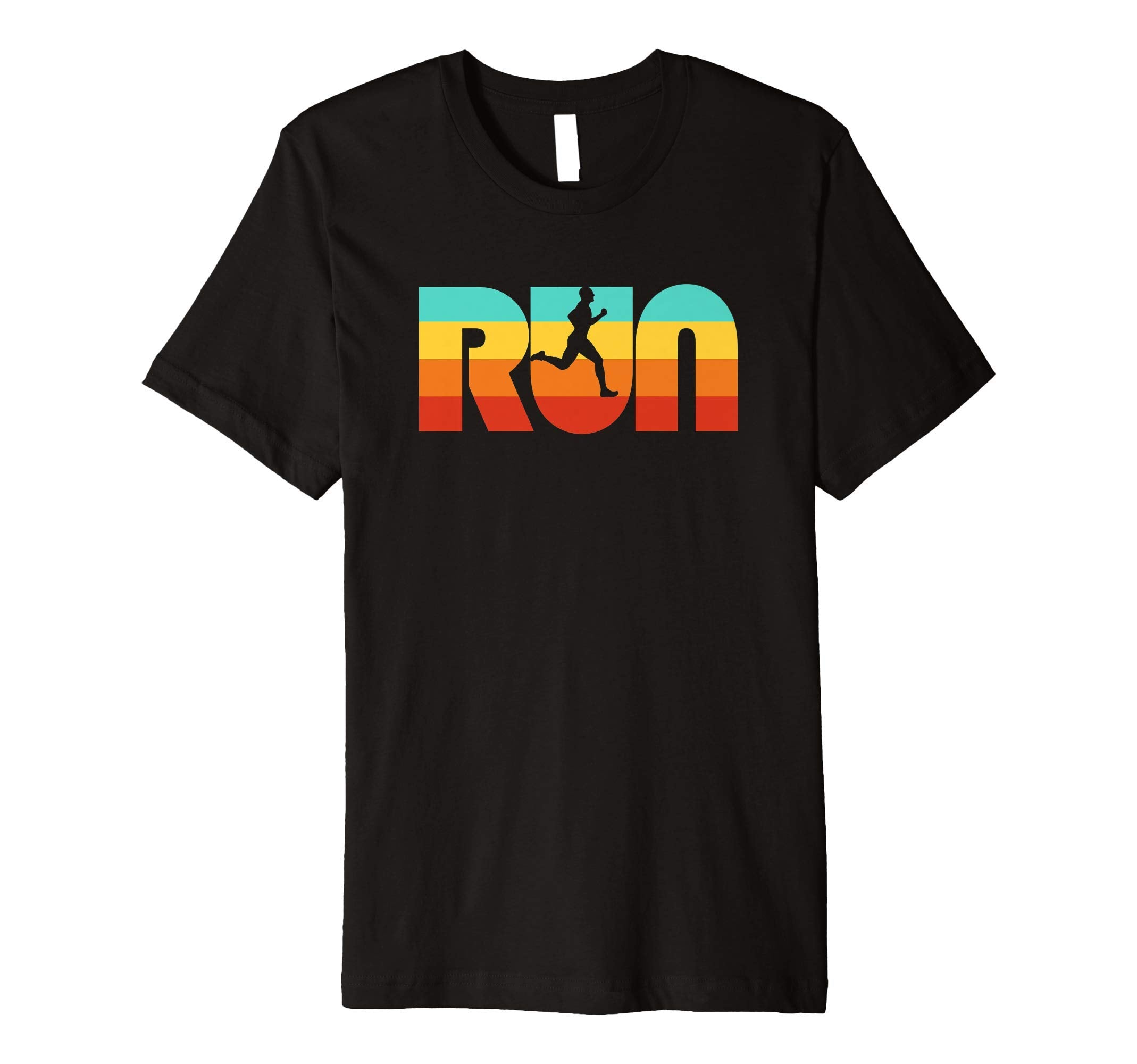 Run 70S Color Typography Runner T-Shirt - Fun Novelty Design Men Women - T-Shirt, Sweatshirt, Hoodie