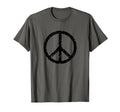 Distressed Peace Sign Trendy Hippy T-Shirt - Minimalist Print for Adults - T-Shirt, Sweatshirt, Hoodie