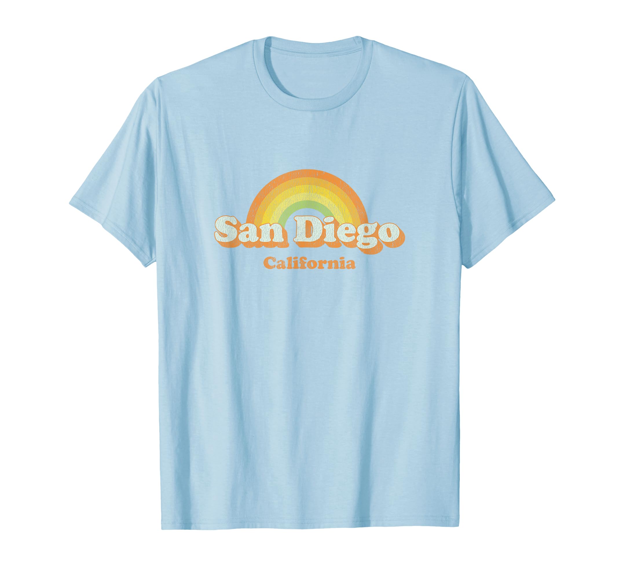 San Diego California 70S Rainbow T-Shirt - Trendy Graphic Unisex - T-Shirt, Sweatshirt, Hoodie