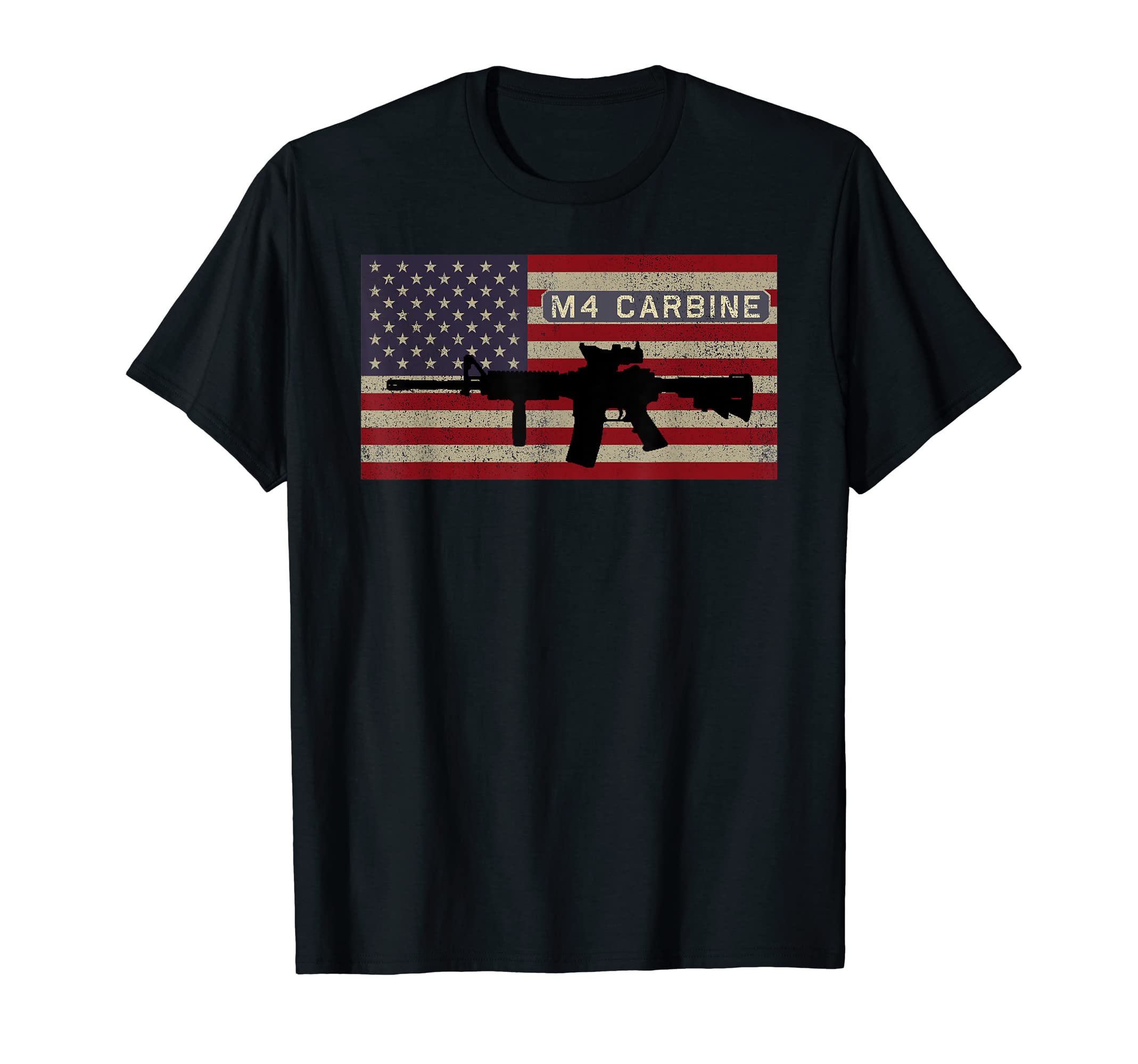 M4 Carbine Gun Diagram American Flag T-Shirt - Graphic Print for Adults - T-Shirt, Sweatshirt, Hoodie