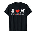 Funny Puggle Lover Peace Love Puggle T-Shirt - Custom Art Print Men Women - T-Shirt, Sweatshirt, Hoodie
