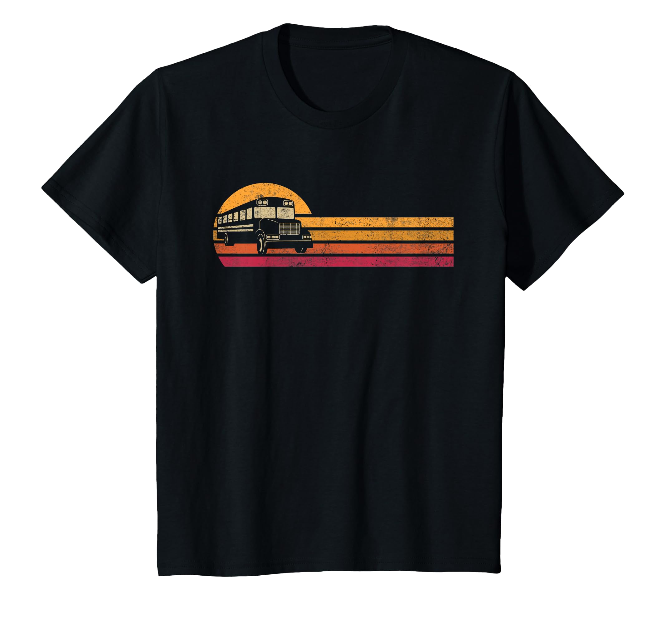 School Bus Silhouette Sunset Gift T-Shirt - Novelty Apparel for Adults - T-Shirt, Sweatshirt, Hoodie