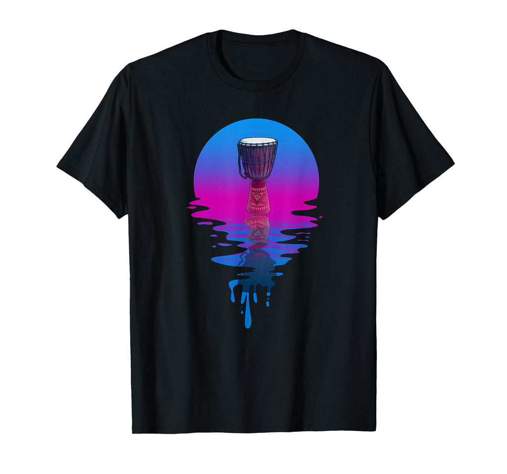 Sunset Djembe Drum T-Shirt - Fun Novelty Design for Adults - T-Shirt, Sweatshirt, Hoodie