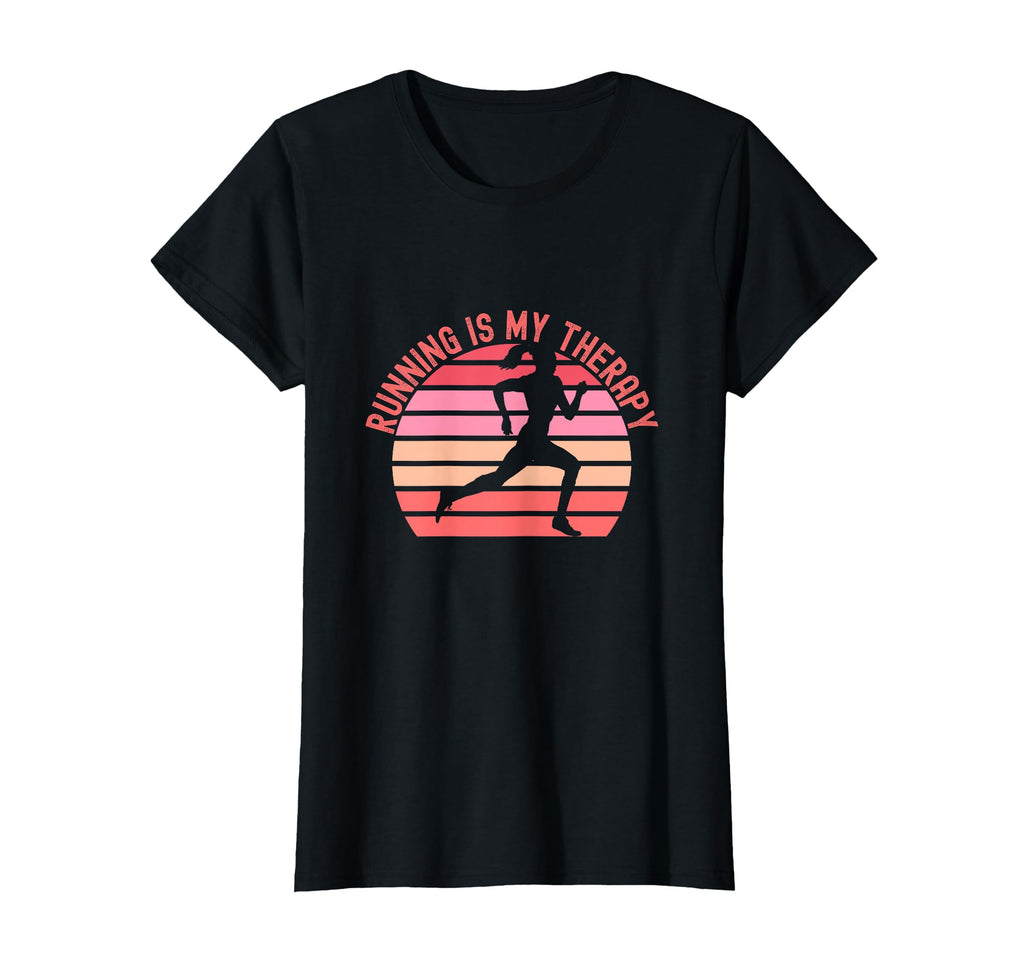 Running Is My Therapy Runner T-Shirt - Fun Novelty Design for Adults - T-Shirt, Sweatshirt, Hoodie