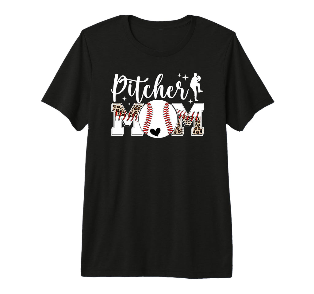 Baseball Pitcher Mom Leopard Mom T-Shirt - Streetwear Style Men Women - T-Shirt, Sweatshirt, Hoodie