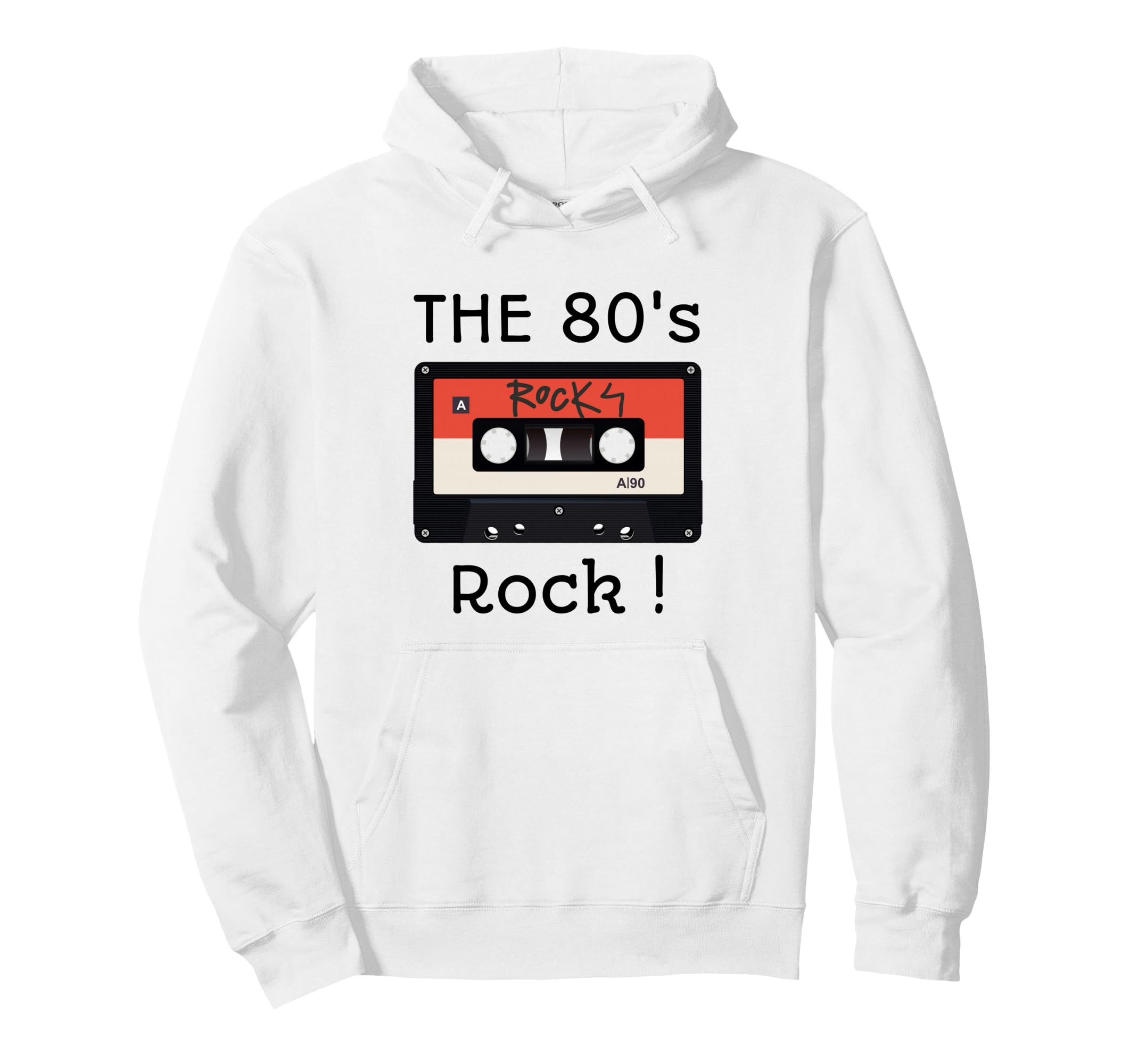 80S Rock Cassette Tape Black Hoodie - Streetwear Style Unisex - T-Shirt, Sweatshirt, Hoodie
