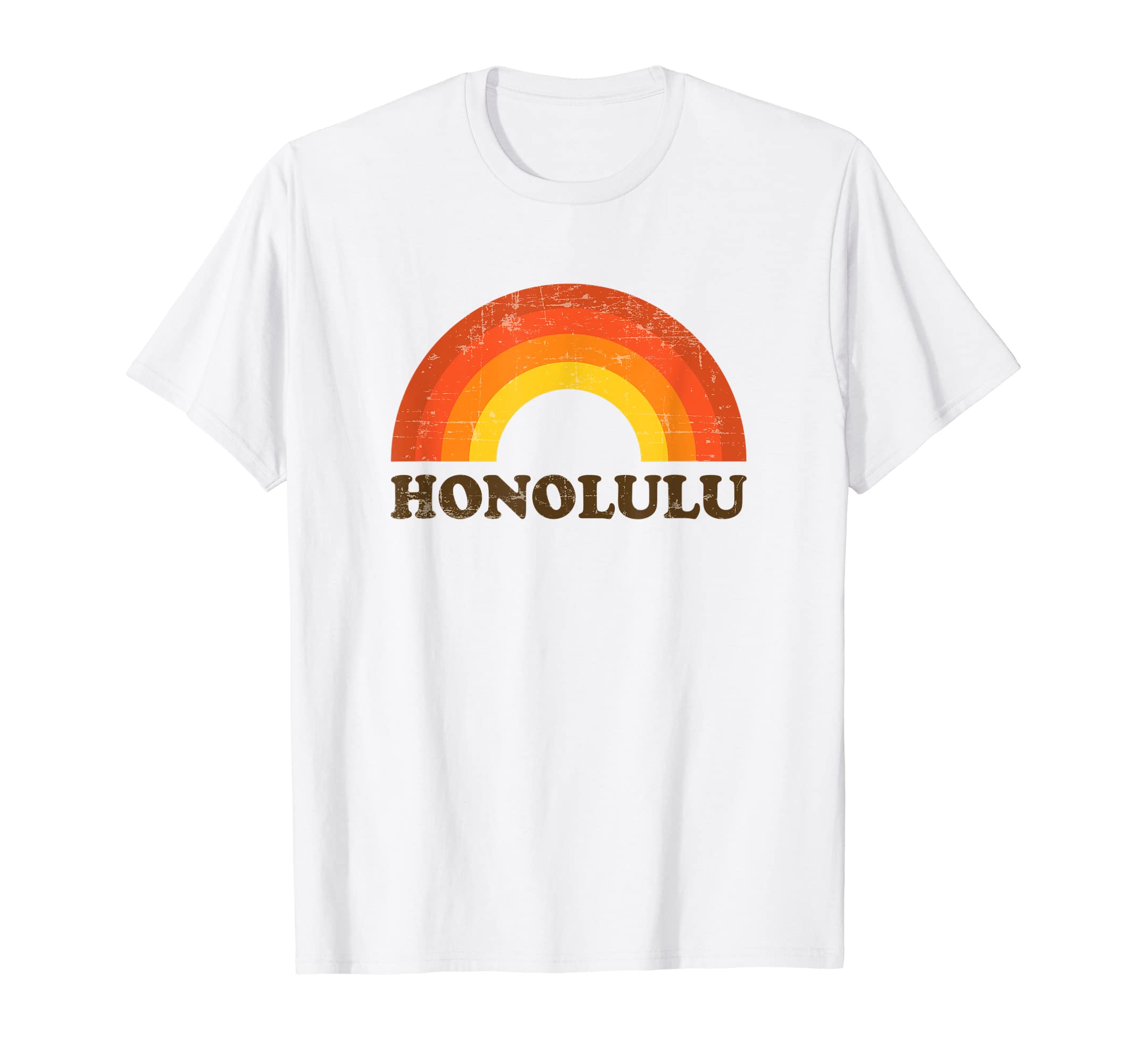 Honolulu Rainbow Souvenir 60S 70S T-Shirt - Casual Everyday Wear Unisex - T-Shirt, Sweatshirt, Hoodie