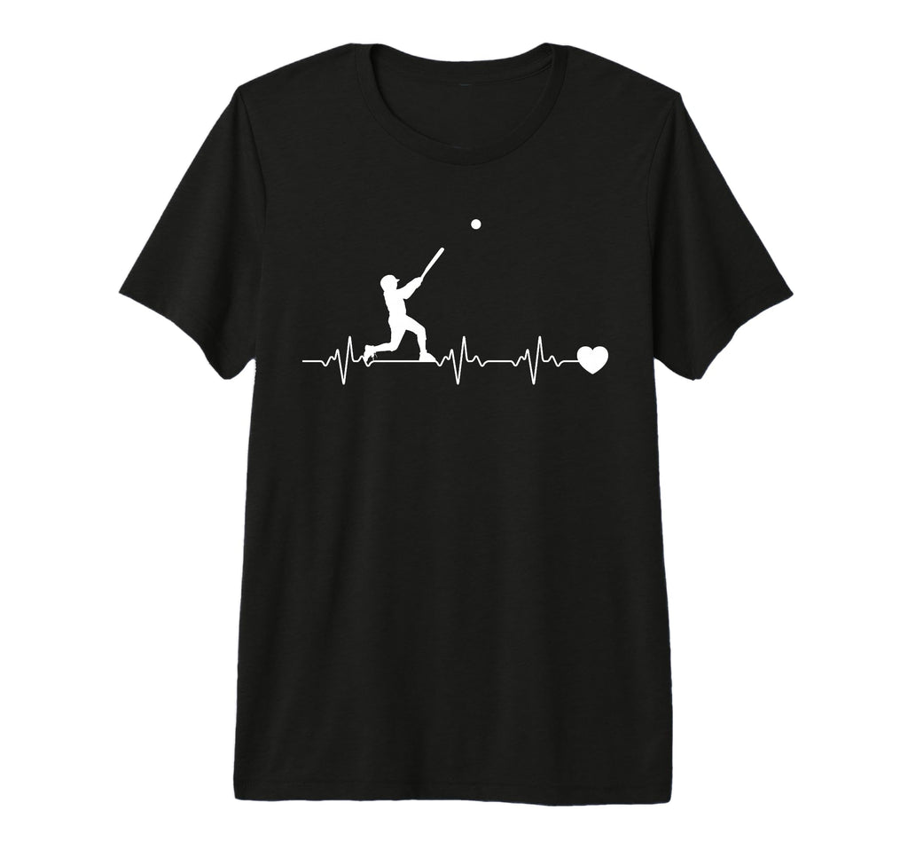 Baseball Player Heartbeat Pulse Game T-Shirt - Minimalist Print for Adults - T-Shirt, Sweatshirt, Hoodie