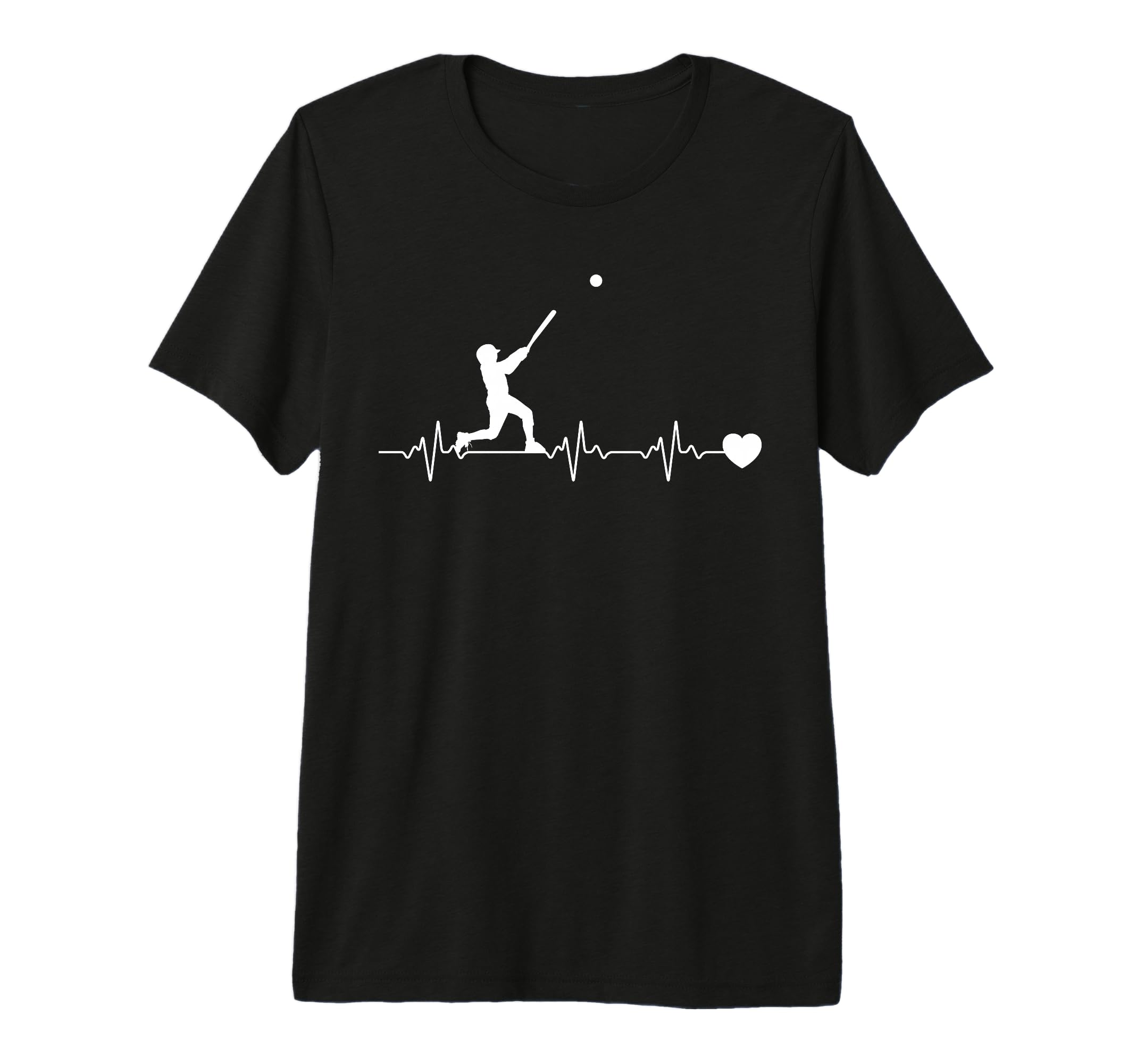 Baseball Player Heartbeat Pulse Game T-Shirt - Minimalist Print for Adults - T-Shirt, Sweatshirt, Hoodie