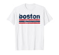 Boston Massachusetts Three Stripe T-Shirt - Custom Art Print for Adults - T-Shirt, Sweatshirt, Hoodie